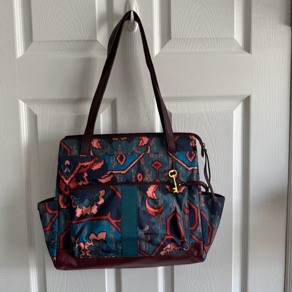 Fossil Women's Tote bag Jenna Shopper Blue Multi